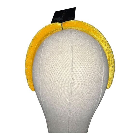 INC International Concepts Crystal-Studded Padded Headband Yellow NWT - Picture 1 of 5